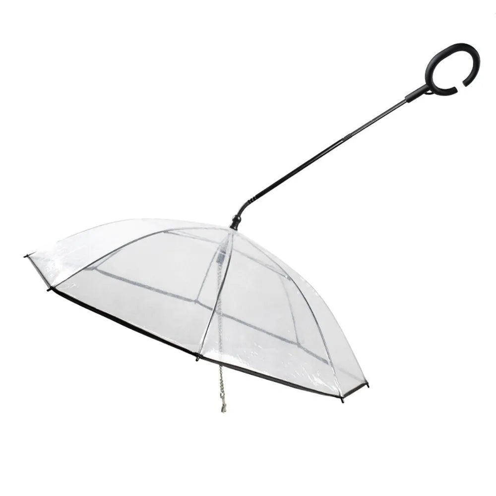Detachable Clear Pet Dog Umbrellas C-Shape Handle with Leash Doggy Poncho Adjustable Rainproof Raincoat for Dogs Pet Supplies