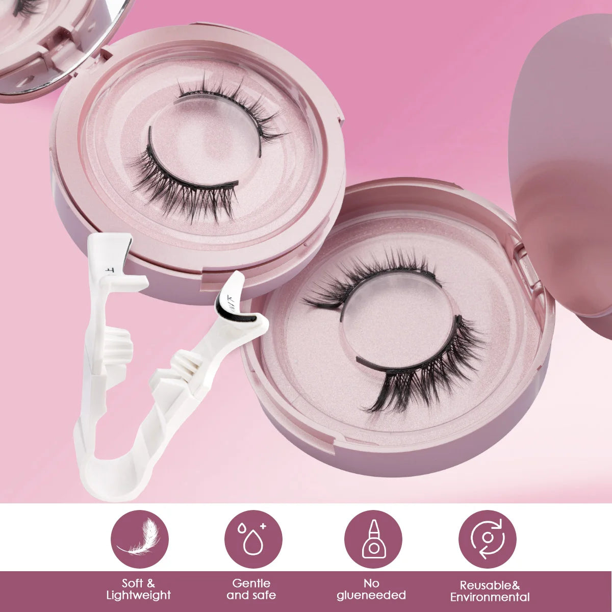 Magnetic Eyelashes 3D Mink - Reusable False Lashes Set with Tweezers Tool