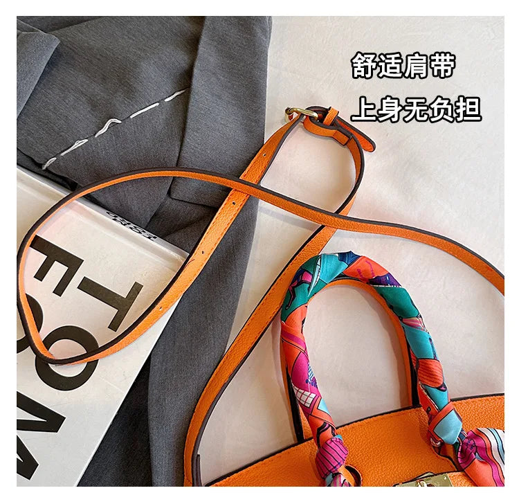 Kelly Bag Fashion Women Bag Large Capacity Shoulder Bag Unique Design Versatile Lock Handheld Crossbody Purse