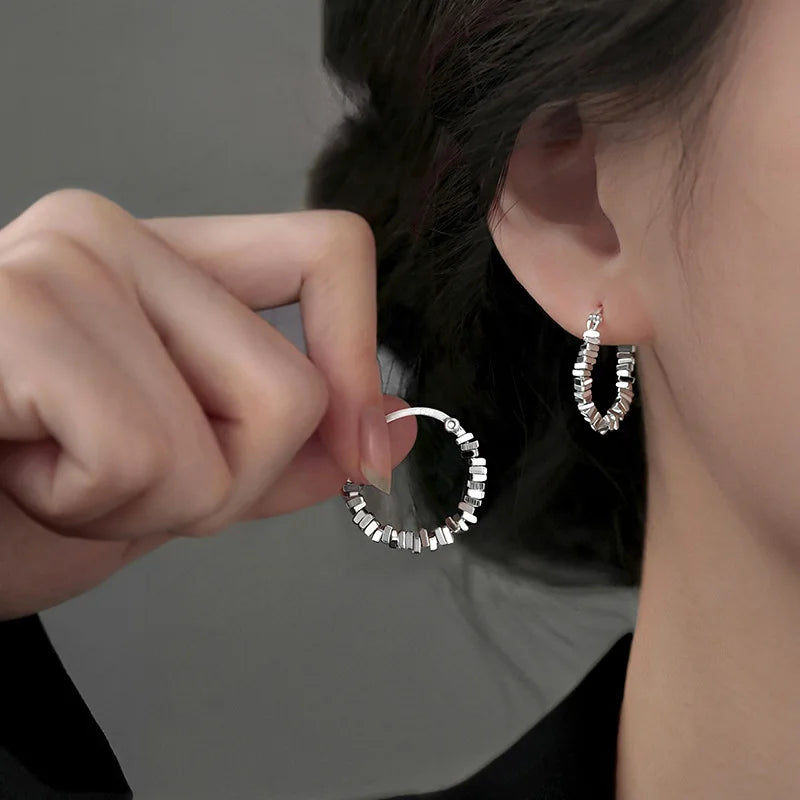 New 925 Sterling Silver Earrings Charming Minimalist Style Geometric Earrings Party Gift Women Fine Jewelry