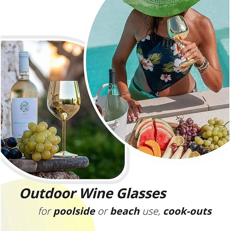 500ml Stainless Steel Wine Glasses Goblet Red Wine Cocktail Glass Unbreakable Metal Tall Champagne Glass Bar KTV European Style Goblet Glass