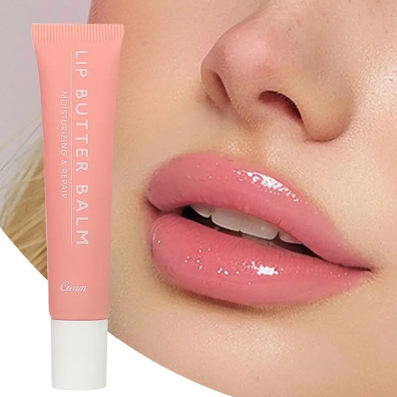 Crystal Lip Butter Balm - Moisturizing Jelly Oil Lipgloss with Brown Sugar Cherry Pink Tints