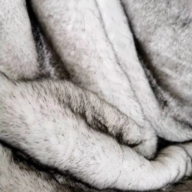 Double Layers Faux Fur Blankets Soft Warm Mink Throw Acrylic Long Pile Home Decor Imitated Fox Fur ULTIMATE LUXURY