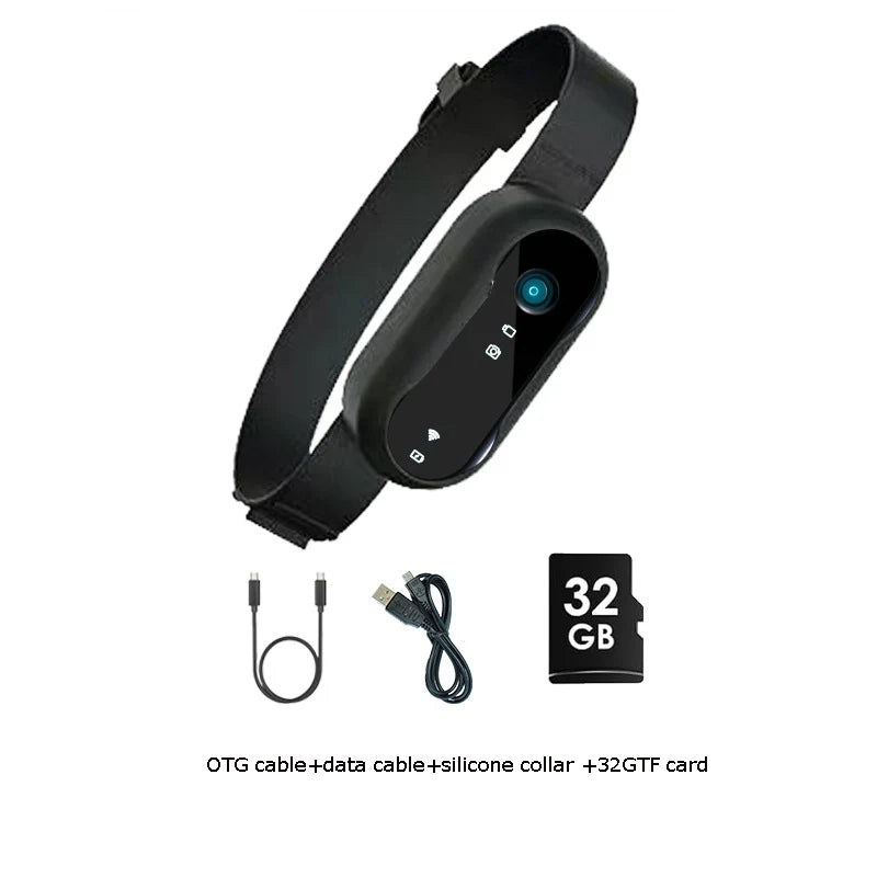 HD Cat Camera Collar with 32GB Card USB Rechargeable Adjustable