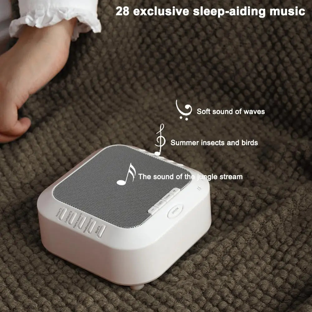 White Noise Sound Machine - 28 Solfeggio Frequencies Rechargeable Baby Sleep Therapy Device