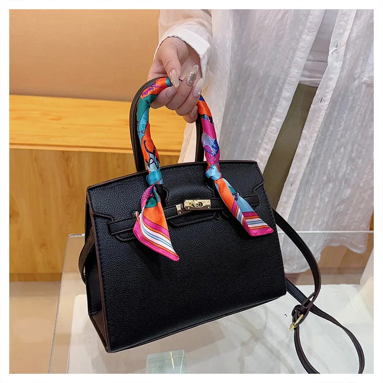 Kelly Bag Fashion Women Bag Large Capacity Shoulder Bag Unique Design Versatile Lock Handheld Crossbody Purse