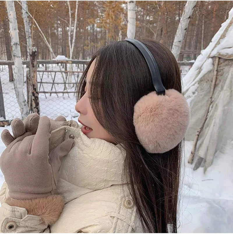 Natural 100% Rex Rabbit Fur Earmuffs Fashion Women Warm Russia Winter Real Fur Earmuffs Children Ear Cover fur Earlap Girl