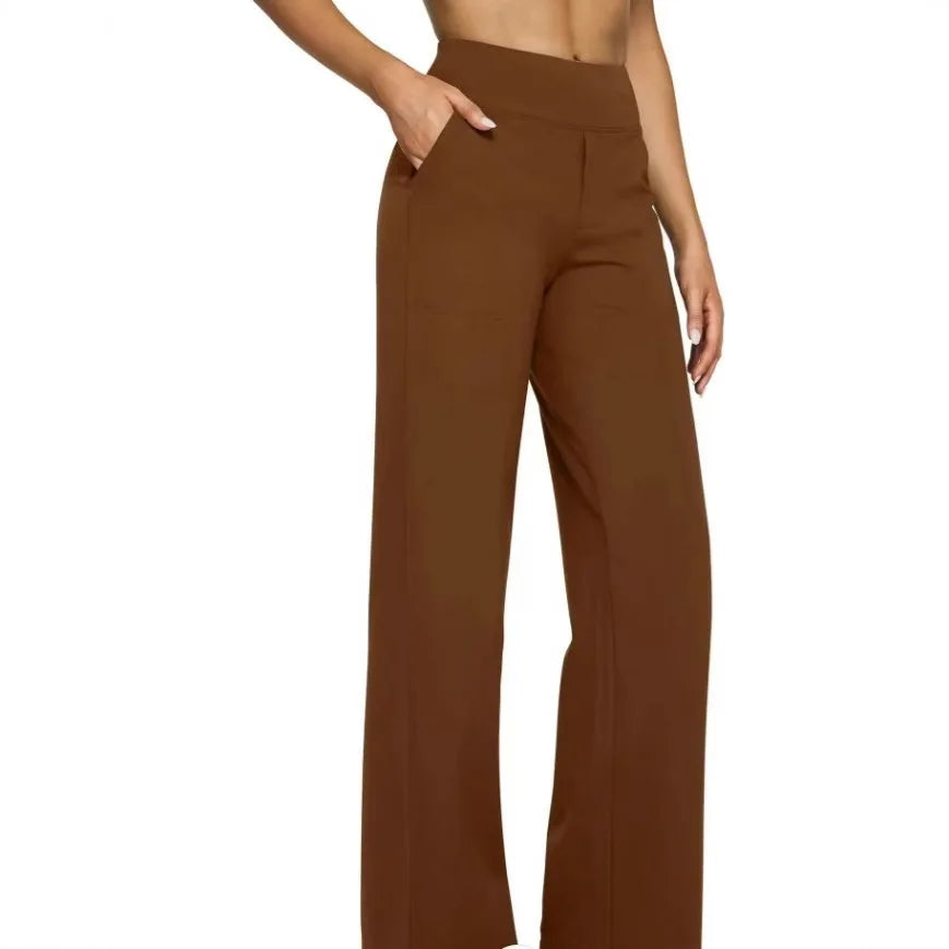 Yoga Pants Women Wide Leg Pants with Pockets High Waist Stretch Dress Casual Sweatpants Petite/Regular/Tall