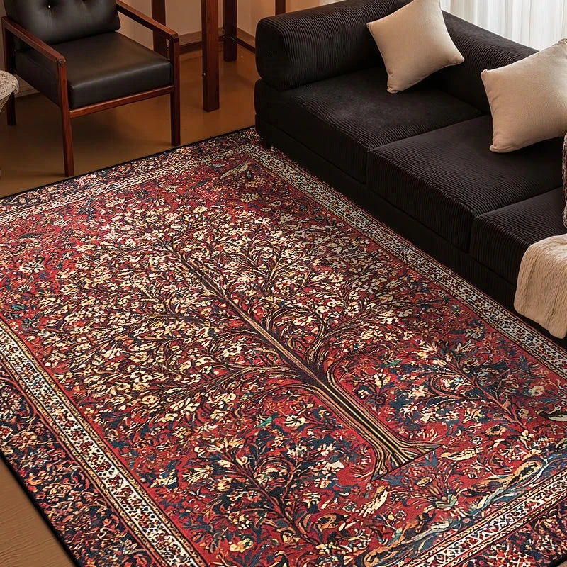 Persian Style Retro Home Living Room Rug Large Size Non-slip Entrance Door Mats Easy Cleaning Soft Bedroom Carpet Decoration