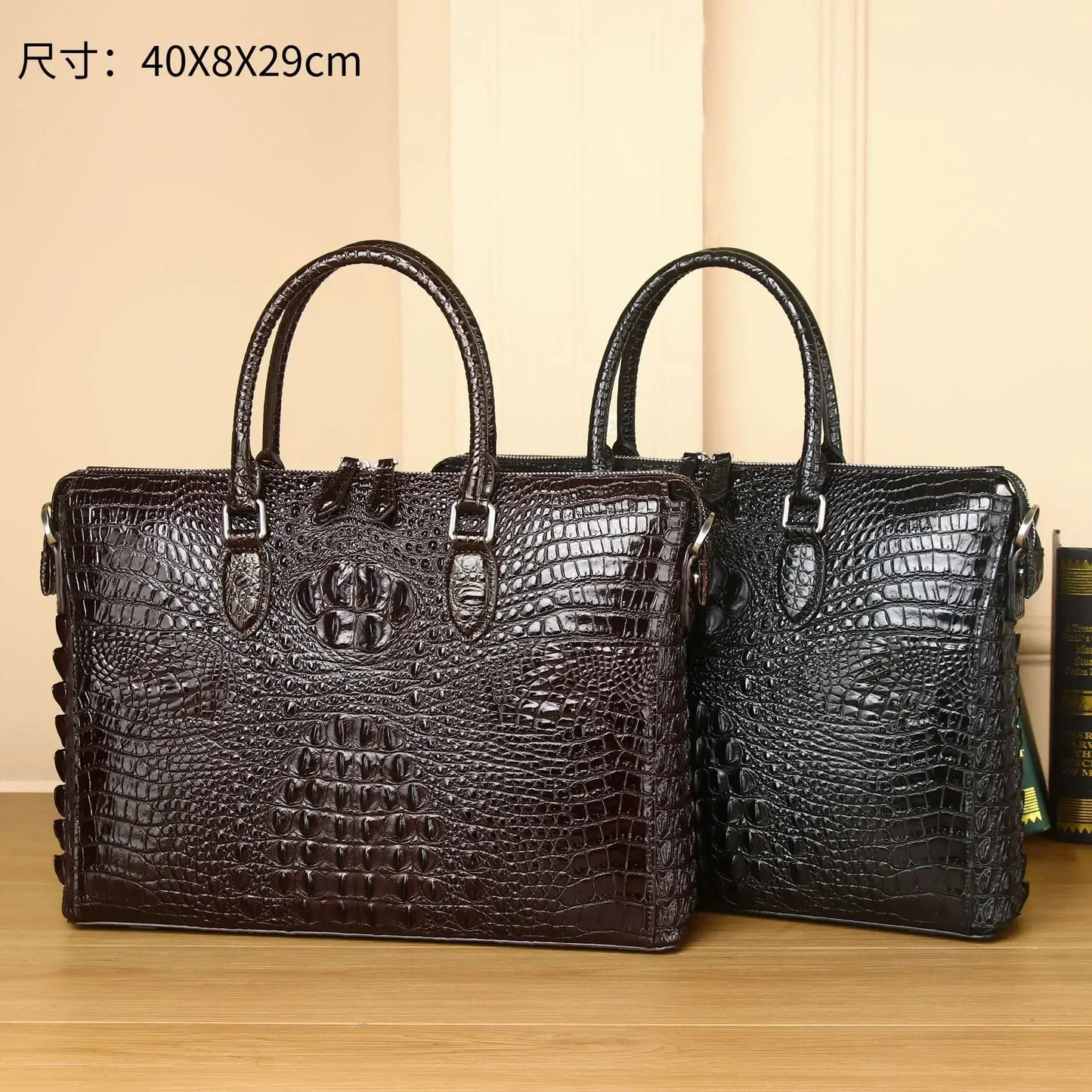 2025 New alligator Laptop Bags Cow Genuine Leather Men's Briefcase Luxury Brand Male Handbags Men Messenger 14 Inch Computer Bag