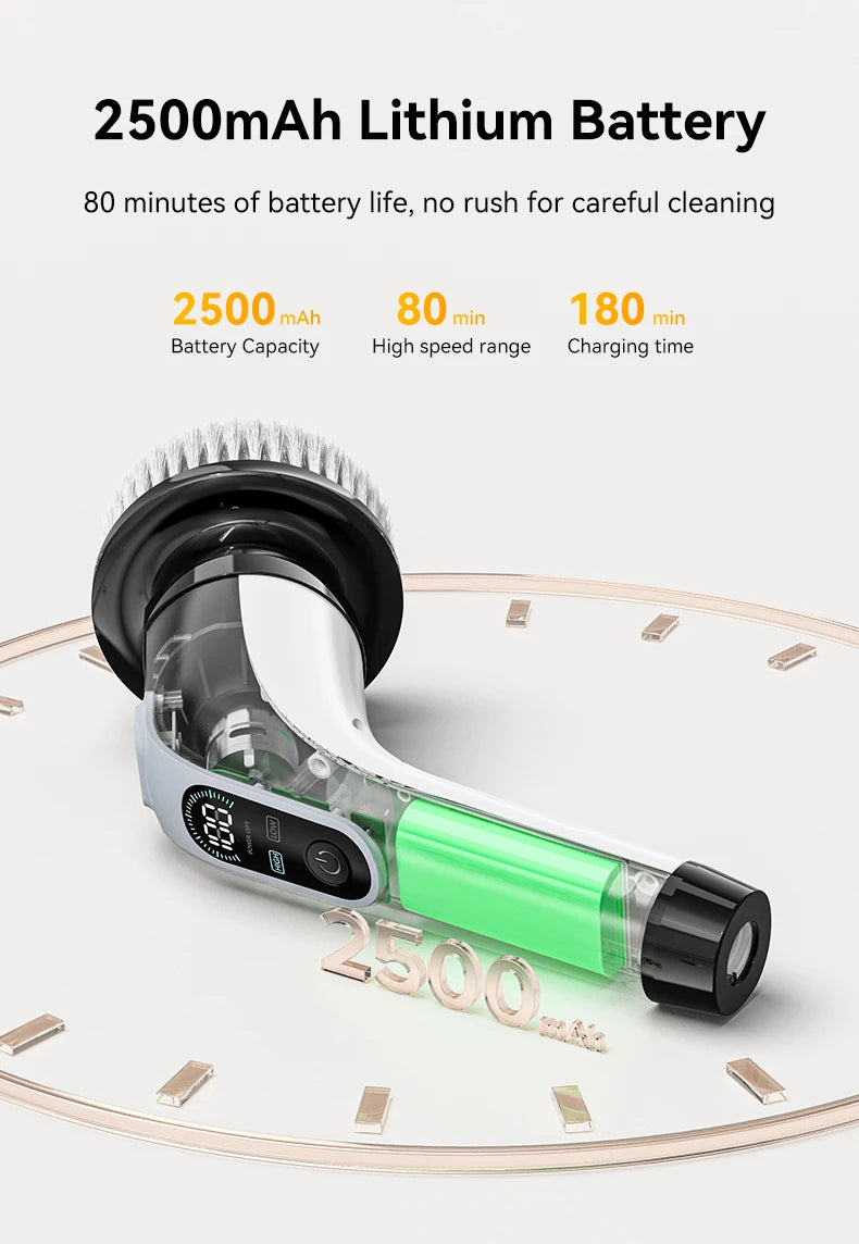 Cordless Electric Cleaning Brush 7-in-1 Bathroom Window Electric Spin Cleaner Kitchen Toilet Automotive Household Rotate Clean