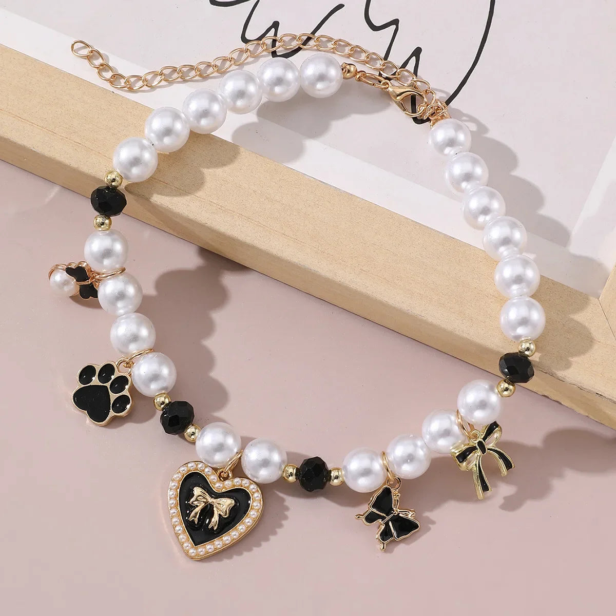 Imitation Pearl Cute Dog Necklace Pet Collar Accessories Jewelry Neck Chain For Small Dogs Large Dog Cats necklace