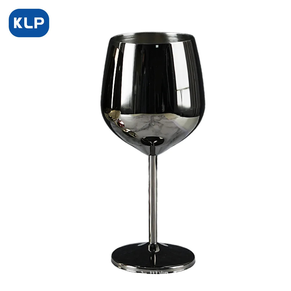 500ml Stainless Steel Wine Glasses Goblet Red Wine Cocktail Glass Unbreakable Metal Tall Champagne Glass Bar KTV European Style Goblet Glass