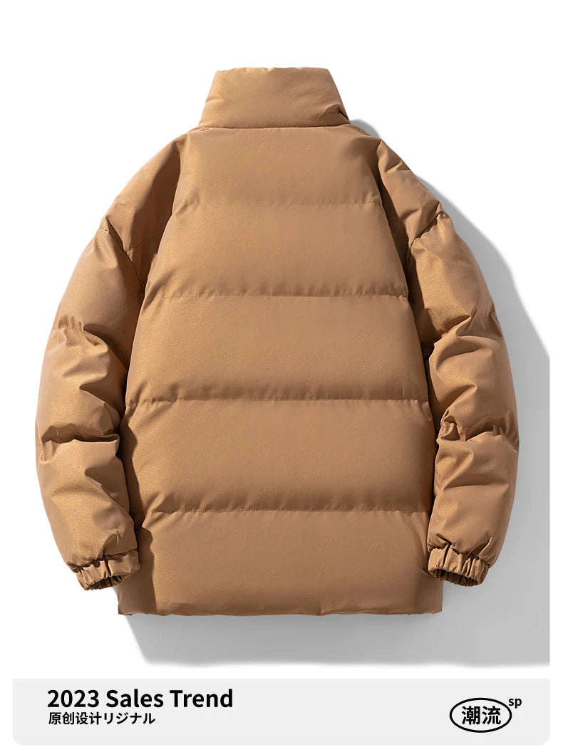 Autumn and Winter Puffer Jacket Men Vintage Warm High Neck Zipper Design Cotton-Padded Coat SINOBILLOW