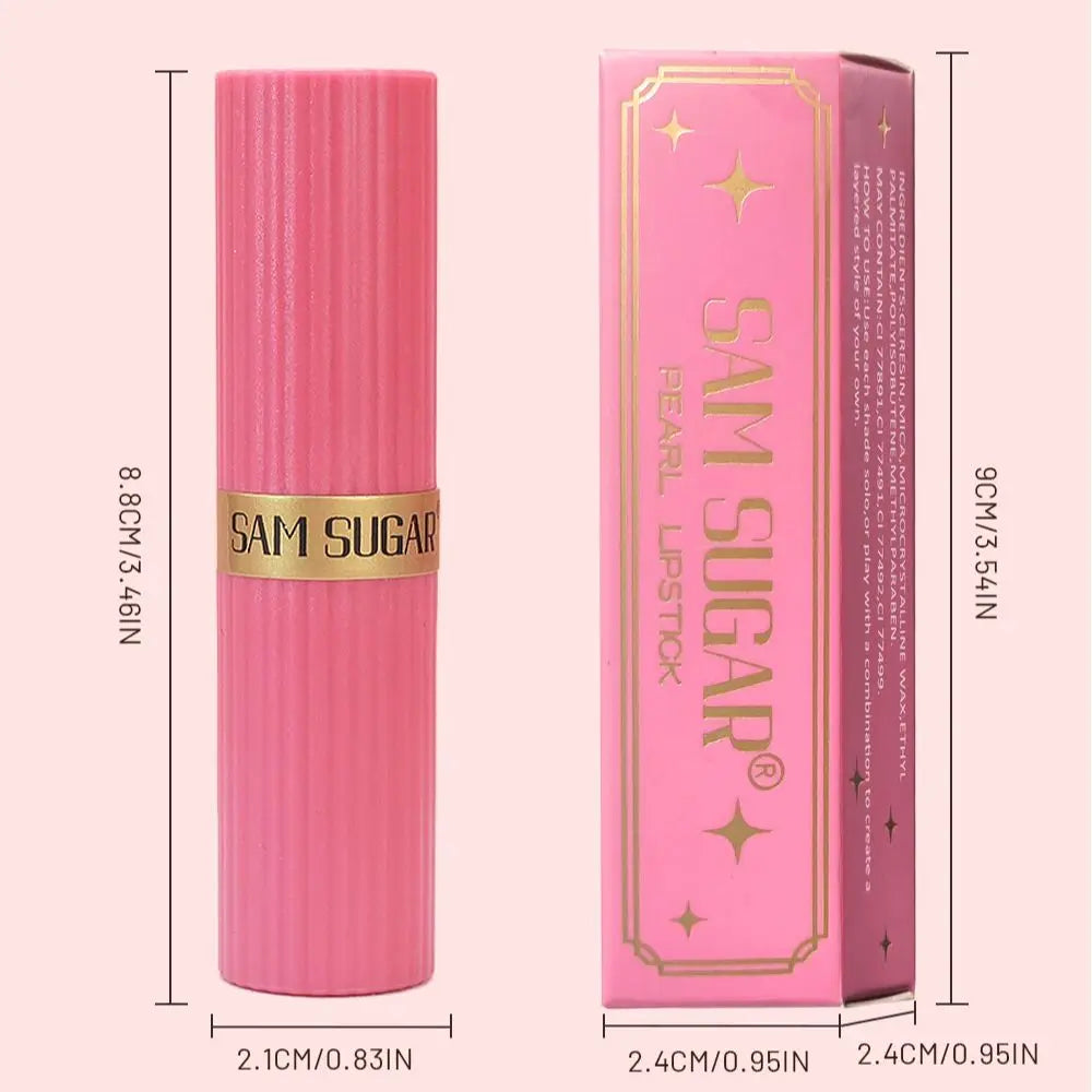 Pearlescent Pink Glitter Velvet Lipstick Metallic Waterproof Long Lasting Matte Shimmer Diamond Lipstick Women Makeup Cosmetic