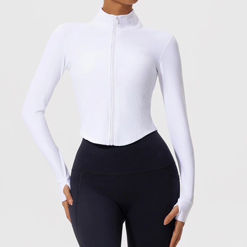 Ultra-Soft Fabrics Casual Tight Sports Jackets Women Zipper Yoga Clothes Quick-Dry Long Sleeve SPORTSWEAR REVOLUTION