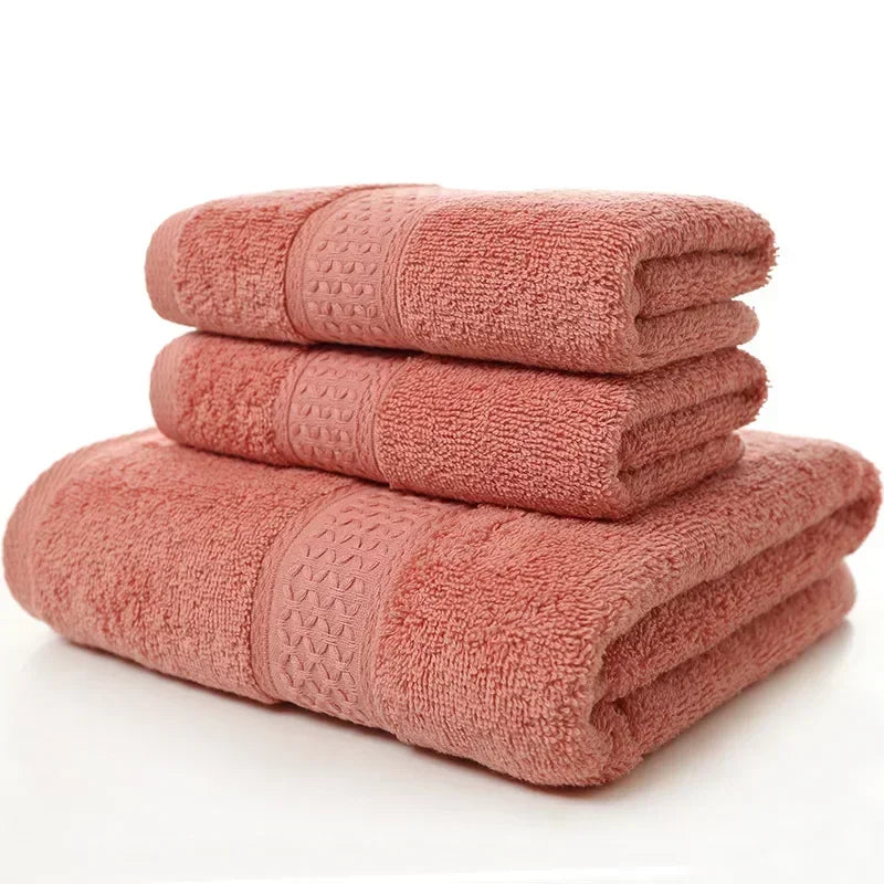 Three-piece towel bath towel 70x140cm square absorbent couple household towel set