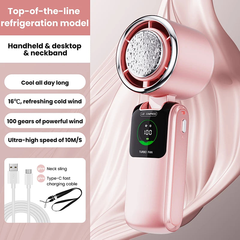Portable Neck Fan 100 Speed Adjustable Mini Electric Outdoor Handheld