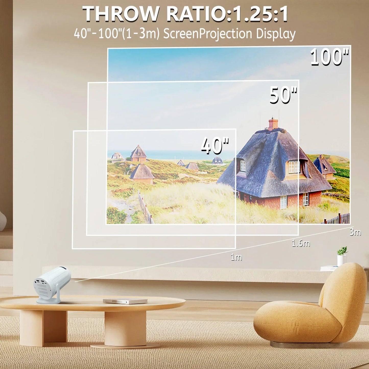 Mini HD Portable Projector 1280x720P - High Brightness 2.4G WiFi Home Theater