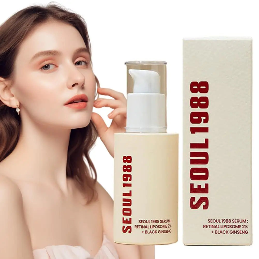 Korean Skincare Ginseng Facial Essence 1988 Black Gingeng Extract Glow Face Serum Improve Skin Elasticity Brighten Dull Dry Skin
