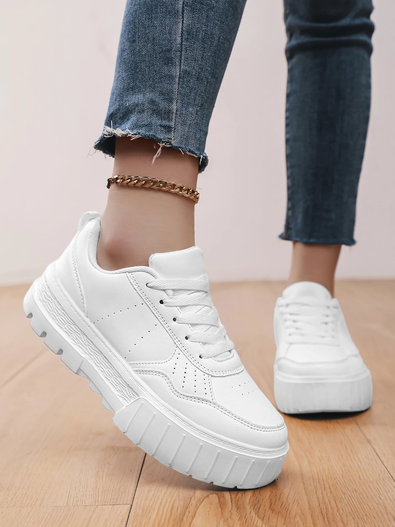 Women Casual Sneakers PU Leather Platform Sneakers for Women Classics Comfort Skateboarding Shoes Non-Slip Free Shipping