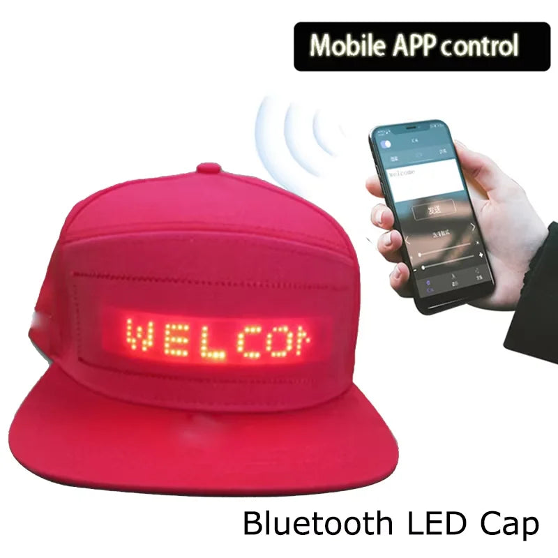 Glowing Advertising Hat Diy Text And Images Neon Rave Grand Event Outdoor Sports Costumes Accessories LED Mobile Bluetooth Hats