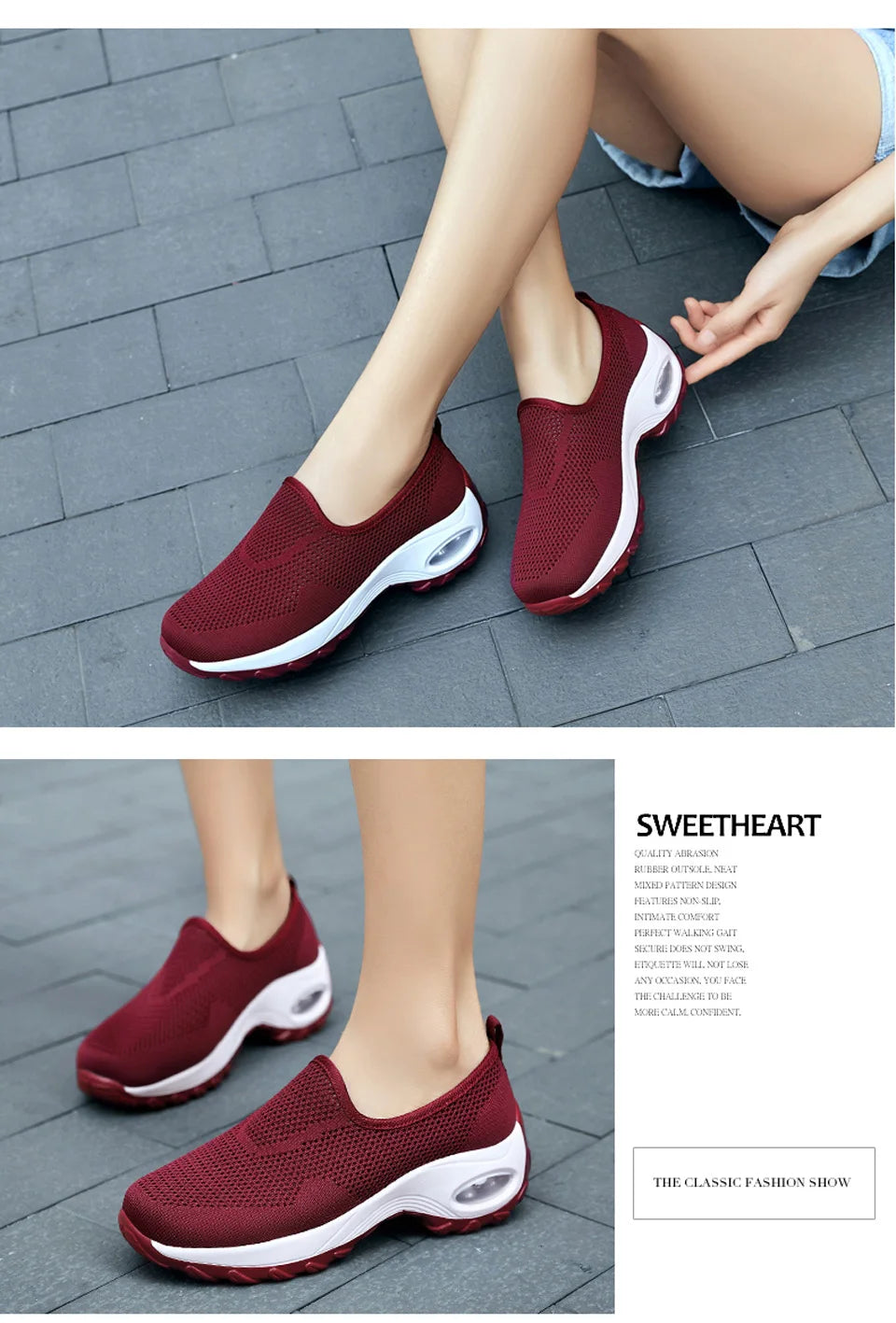 Shoes for Women Casual 2025 Anti Slip Outdoor Thick Sole Sloping Heel Breathable Casual Comfortable Sports Shoes Walking Shoes
