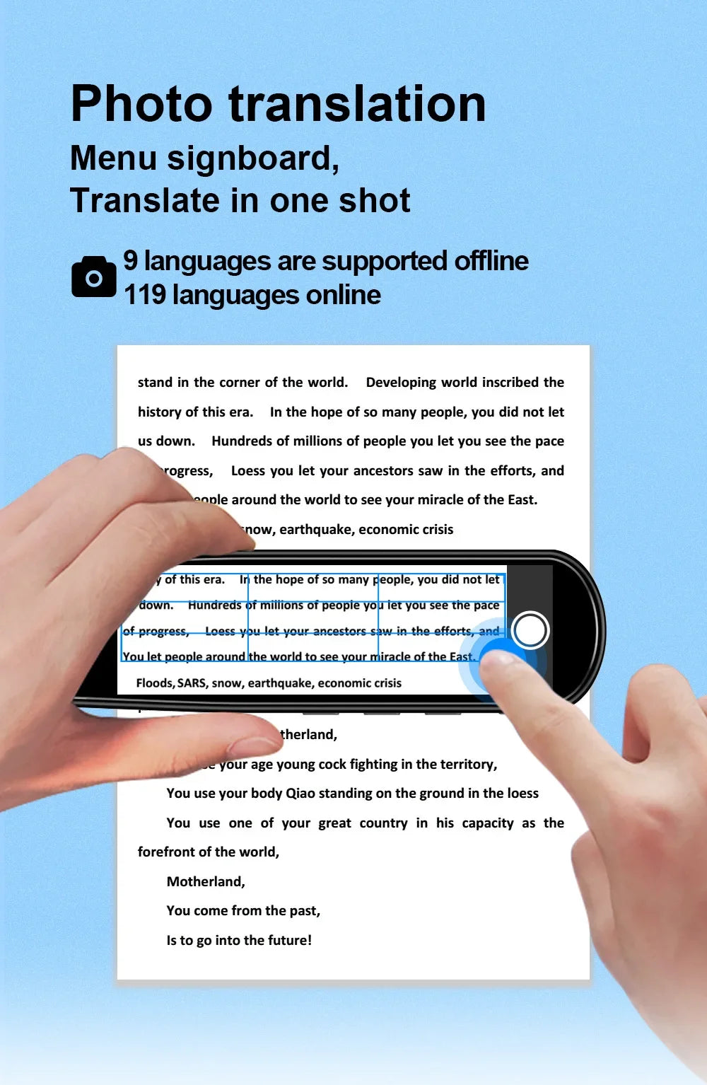 2026 Smart AI Scan Pen – 134 Languages, Voice & Photo Translator, 3.38” Touchscreen, Offline Record & Instant Translation