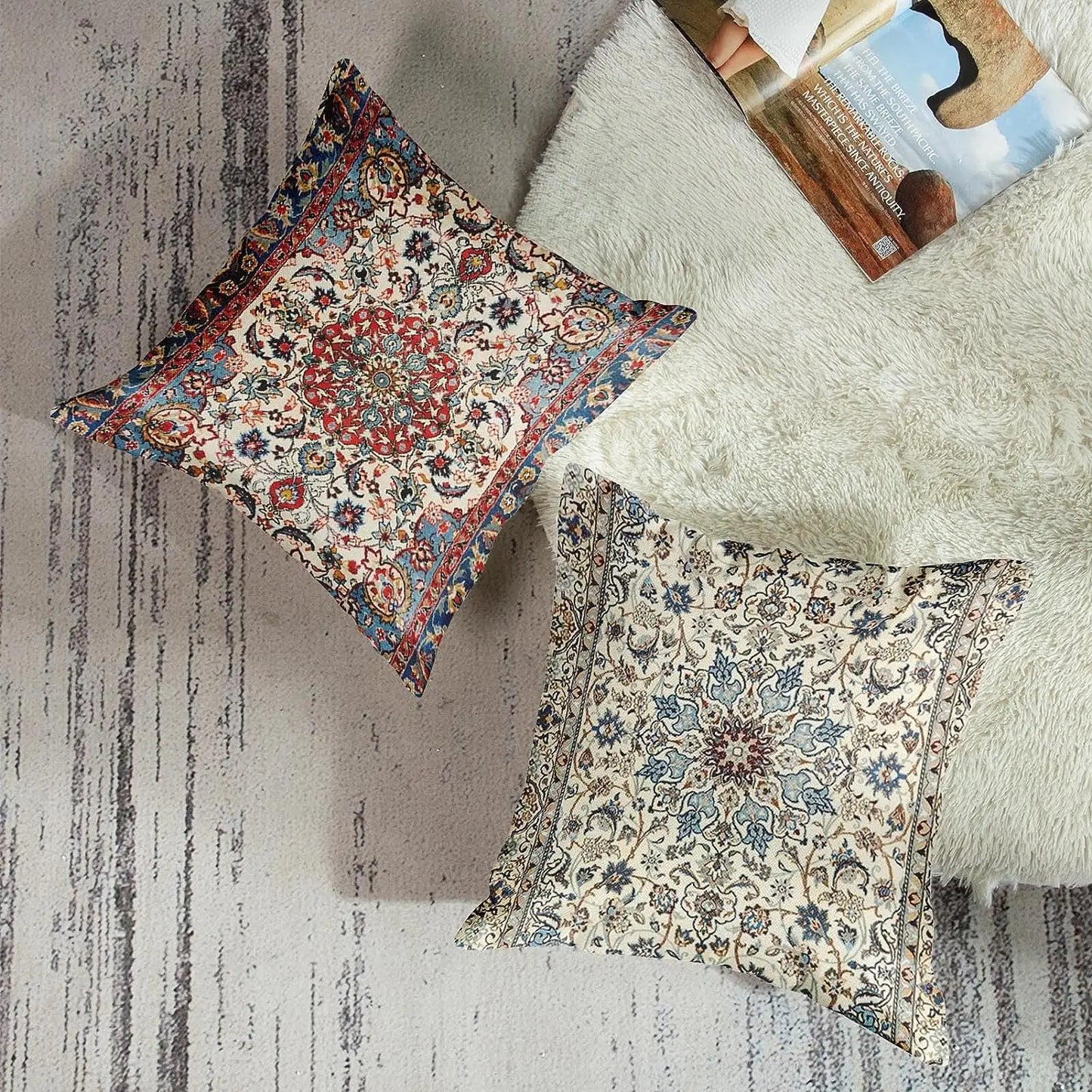 Mandala Pattern Brown Throw Pillowcase Home Decoration Pillow Cover Outdoor Cushion Sofa Cushion Cover Decoration