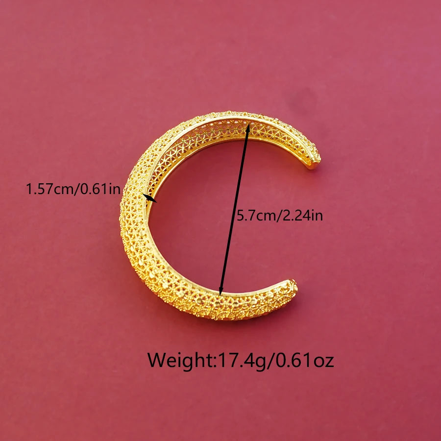 Saudi Arabia Jewelry Dubai Bangles for Women 4pcs/Lot Indian Gold Plated Bracelets Ethiopian Wedding Bridal Jewellery Gifts