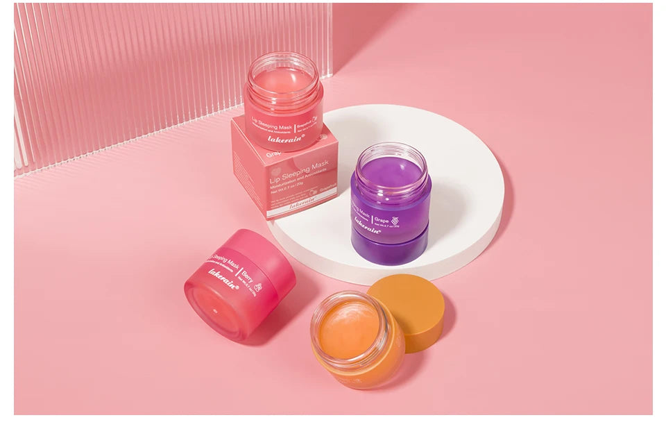 Lip Care Kit Moisturizing Lip Glowly Balm Sleeping Lip Mask Deep Hydrate Night Sleep Mask Reduce Lip Lines Remove Dead Skin