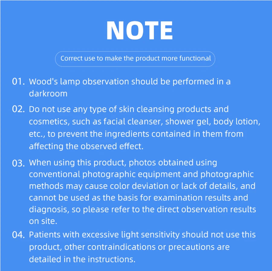 Skin Analyzer Skin Examination Beauty Test Medical Wood's Lamp Dermoscope Medical Woods Lamp Skin Analysis Vitiligo Detector