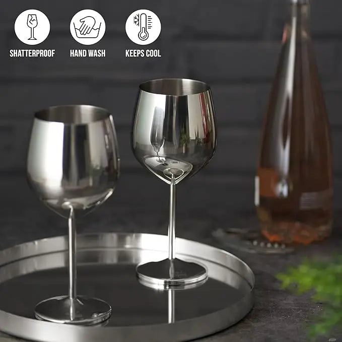 New Stainless Steel Glass Cocktail Creative Metal Wine Glass Bar Restaurant Champagne Glass Red Wine Glass Drinkware Barware Cup