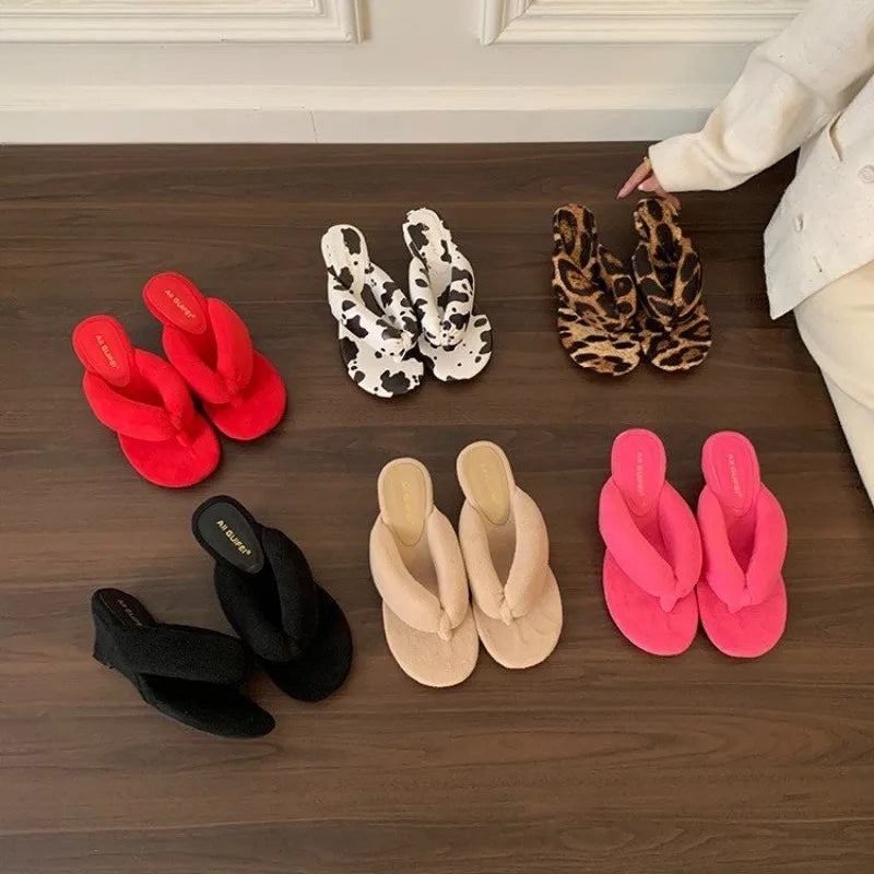 Comfort Soft Wedges Slippers Women Summer Sexy Clip Toe Flip Flops Fashion Non-slip Vacation Beach Slide Sandals Sandalias Mujer