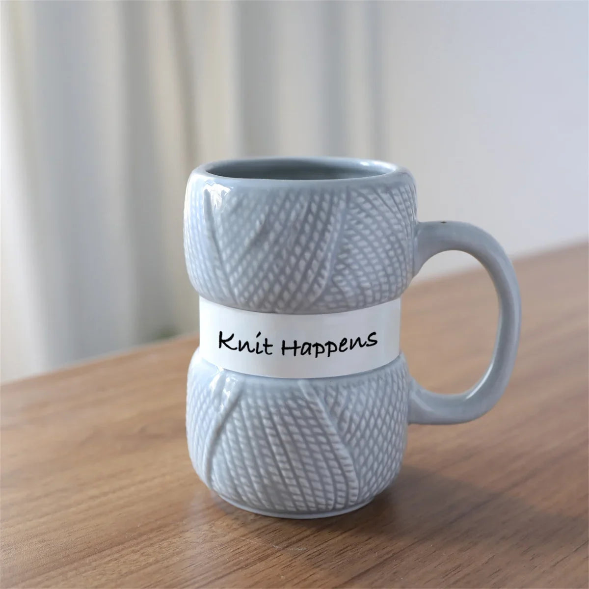 Water Cup, 425ml/14.37oz Funny Knit Ceramic Coffee Mug Teacup Novelty Gift For Women And Menfor Christmas, Halloween, Easter Day