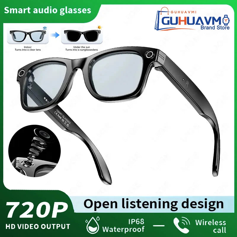 2026 Smart Glasses 8MP Camera WiFi Bluetooth Touch Control IP65 Waterproof AI Translation Noise Cancelling AI Glasses Women