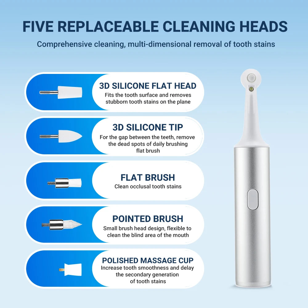 Electric Tooth Polisher - 4 Modes Dental Tartar Remover Plaque Stains Cleaning Teeth Whitening Tool