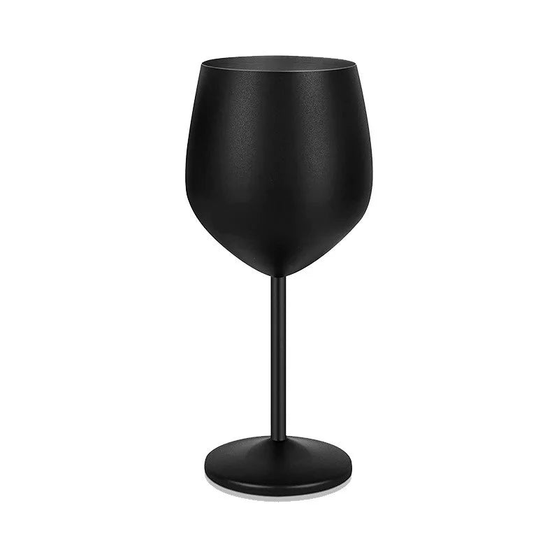 500ML Stainless Steel Red Wine Cocktail Glass Unbreakable Metal Tall Champagne Glass KTV Bar Goblet European style wine glass