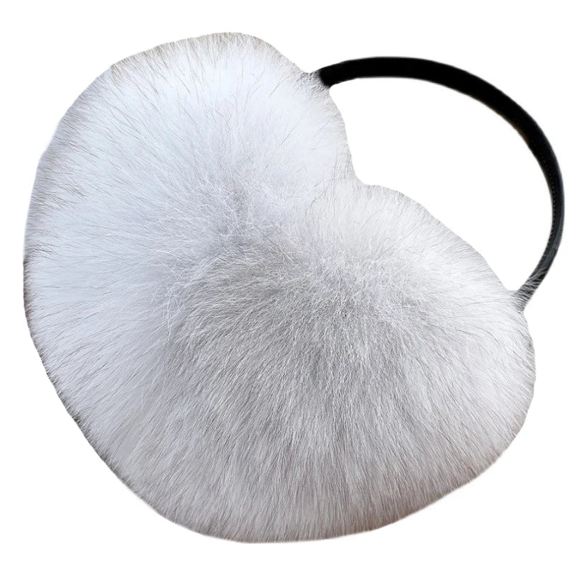 Winter Women Warm Real Fox Fur Earmuffs Girl's Earlap Ultra Large Ladies Plush Earmuff Luxury Ladies Fox Fur Earmuffs