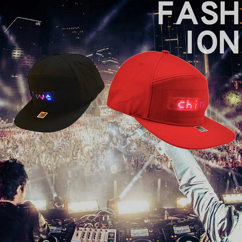 Glowing Advertising Hat Diy Text And Images Neon Rave Grand Event Outdoor Sports Costumes Accessories LED Mobile Bluetooth Hats
