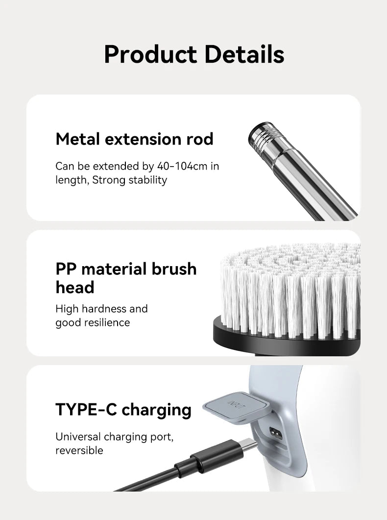 Cordless Electric Cleaning Brush 7-in-1 Bathroom Window Electric Spin Cleaner Kitchen Toilet Automotive Household Rotate Clean