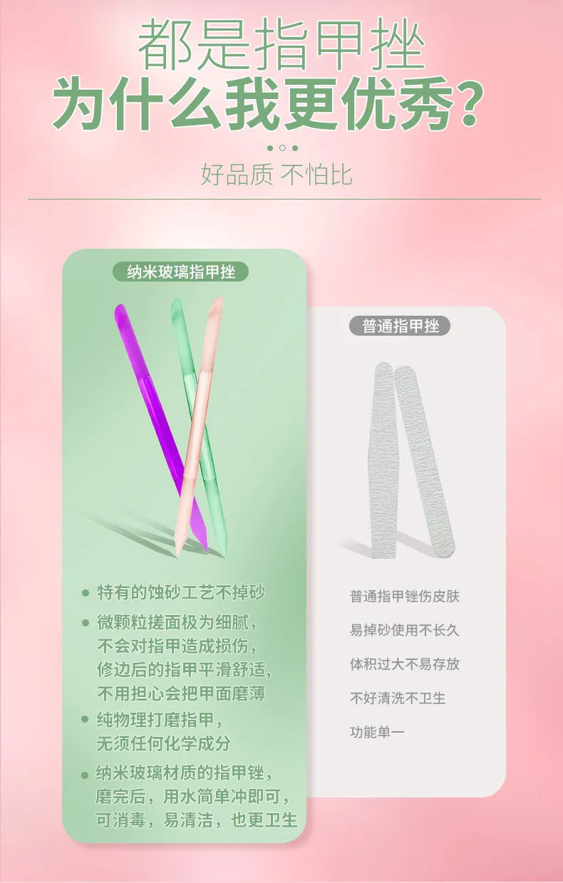 네일 Glass Cuticle Pusher Nail Manicure Stick Professional Precision Filing CuticleRemover PedicureForManicure Nails Accessories