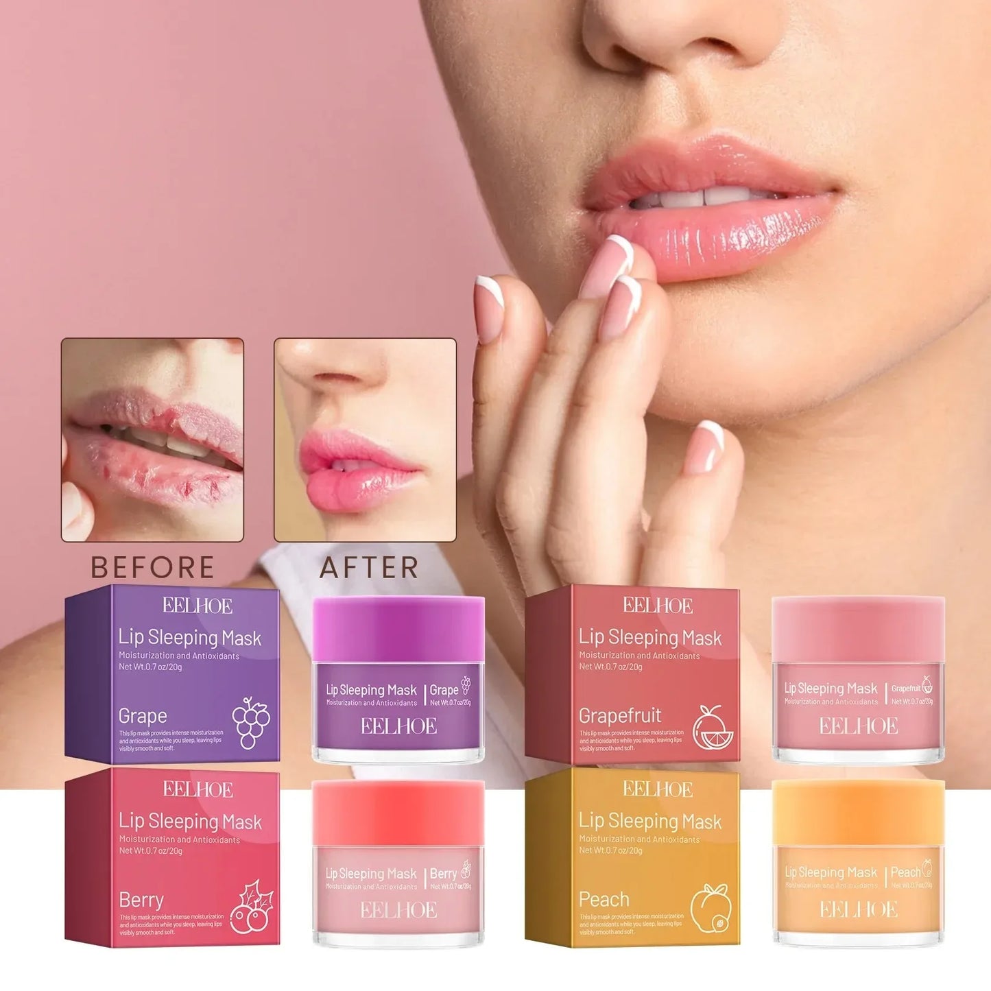 Moisturizing Sleeping Lip Mask Night Lips Care Multiple Colors Cute Makeup Maintenance Lip Anti-Cracking Lip Oil Care Cosmetics