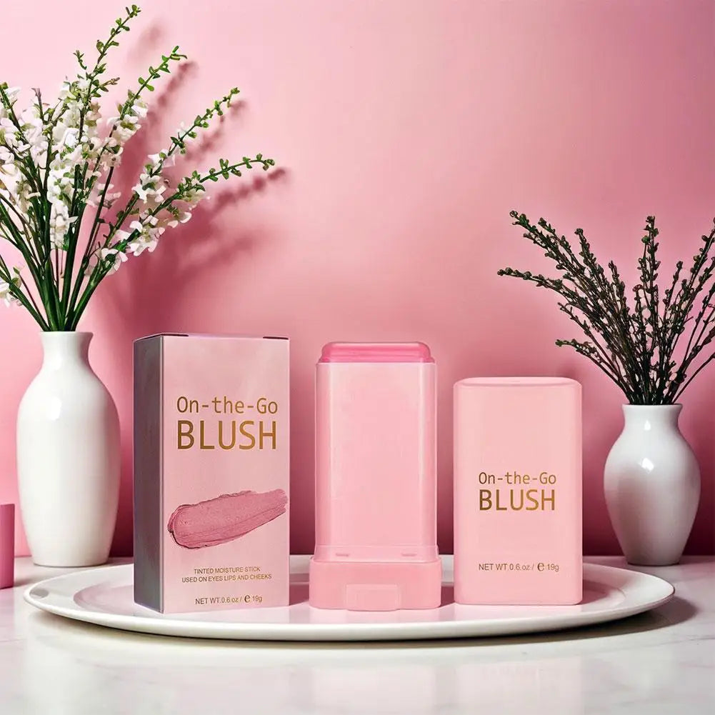 Tinted Mositure Blush Stick Face Pink Cream Cheek Blusher Cosmetics 3 in 1 Makeup Tubes used on lips eyes cheeks