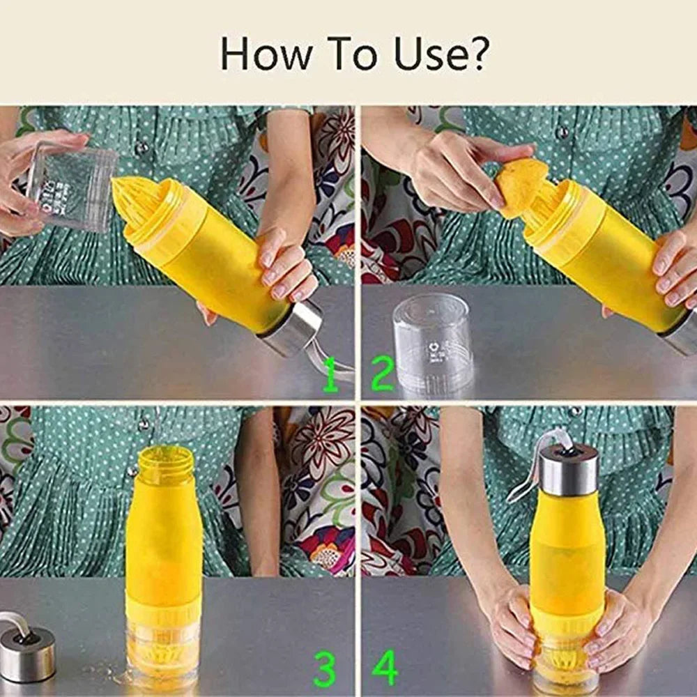 Fruit Infuser Water Bottle - Leak Proof Travel Sports Bottle with H2O Lemon Infusion