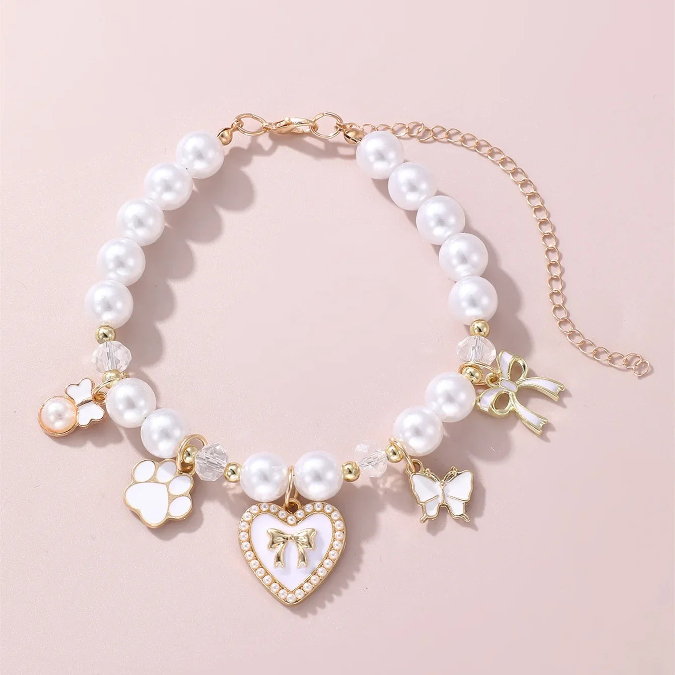Imitation Pearl Cute Dog Necklace Pet Collar Accessories Jewelry Neck Chain For Small Dogs Large Dog Cats necklace