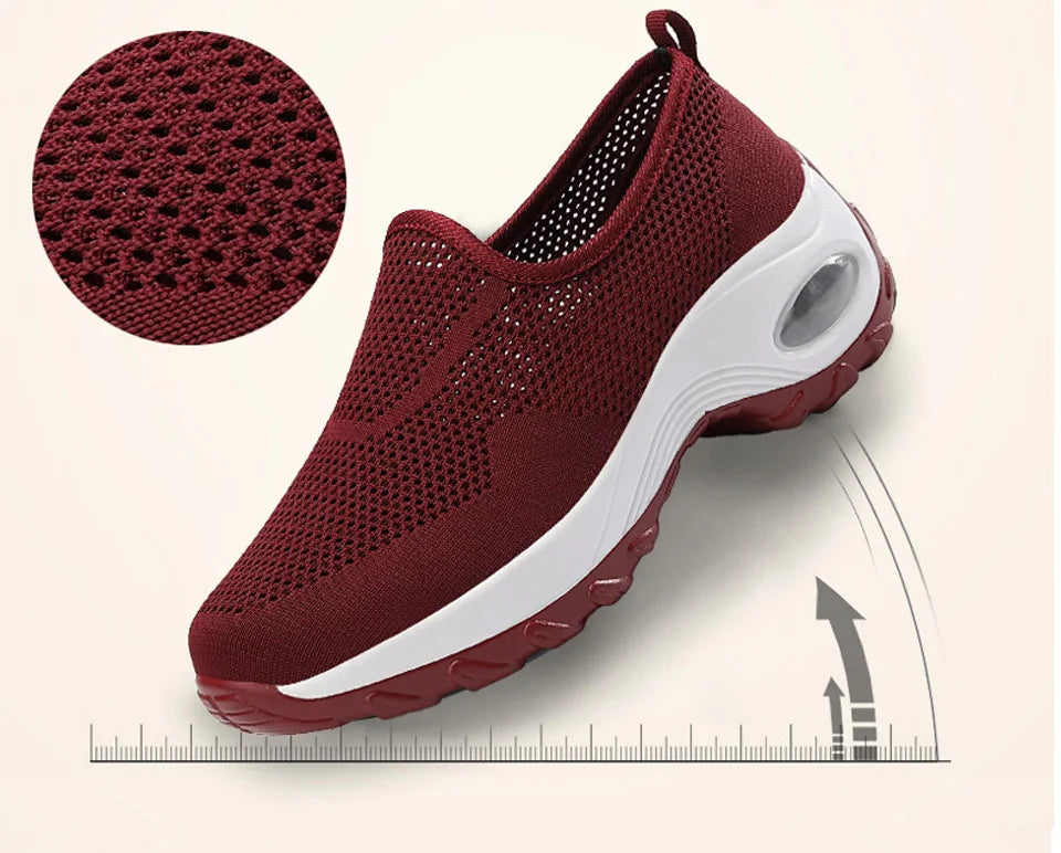 Shoes for Women Casual 2025 Anti Slip Outdoor Thick Sole Sloping Heel Breathable Casual Comfortable Sports Shoes Walking Shoes