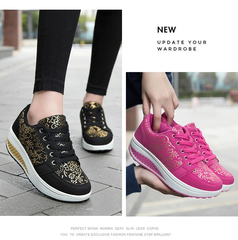Women Leather Casual Sneakers Fashion Comfortable Platform Walking Shoes Wedge Moccasins Breathable Loafers Zapatos De Mujer