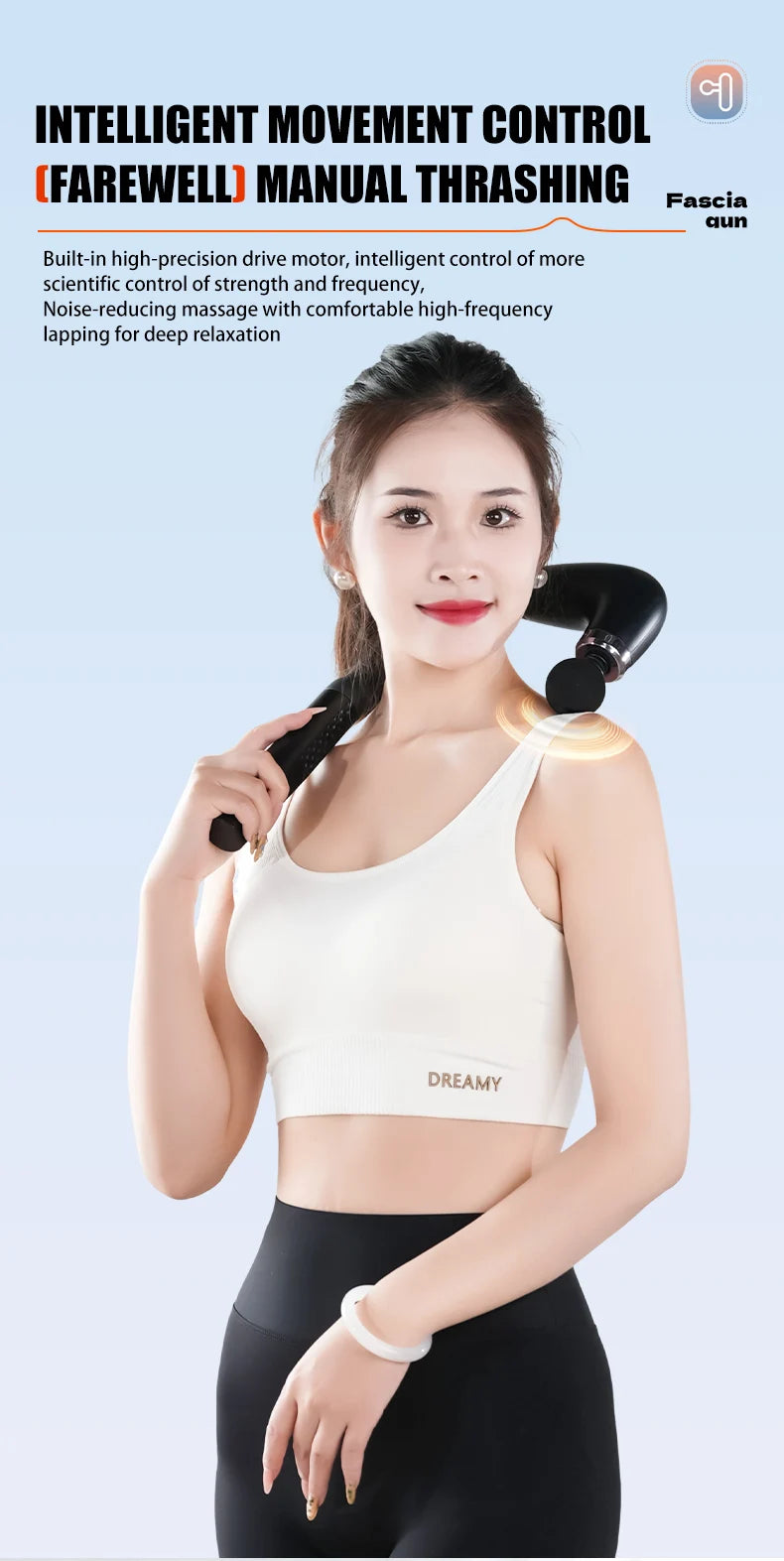 Electric Fascia Gun Massager - Deep Tissue Trigger Point Massage Machine for Body Relaxation