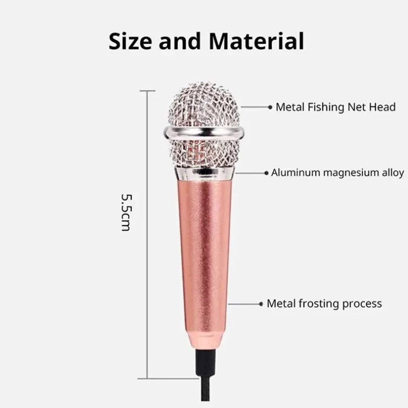 Portable Mini Microphone 3.5mm Stereo Studio Mic KTV Karaoke For Smart Phone Laptop PC Desktop Handheld Audio Microphone